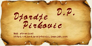 Đorđe Pirković vizit kartica